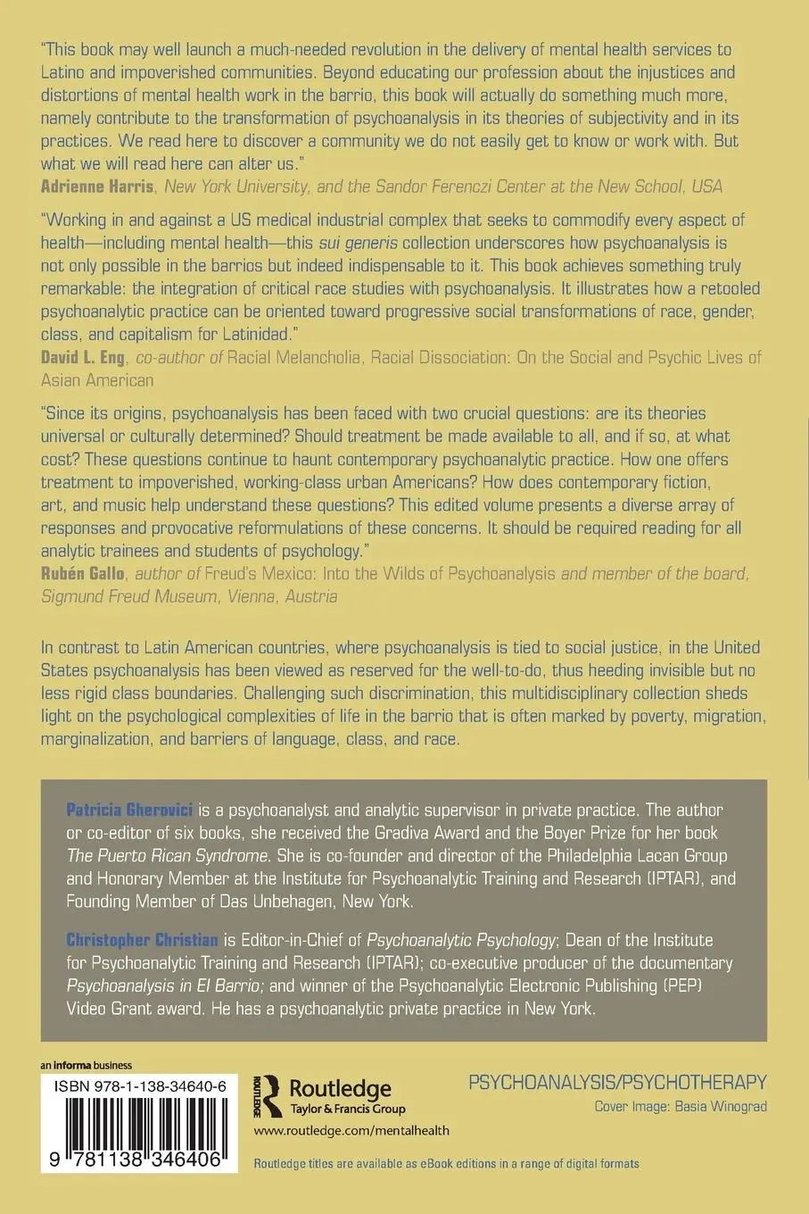 Rückseite: 9781138346406 | Psychoanalysis in the Barrios | Race, Class, and the Unconscious