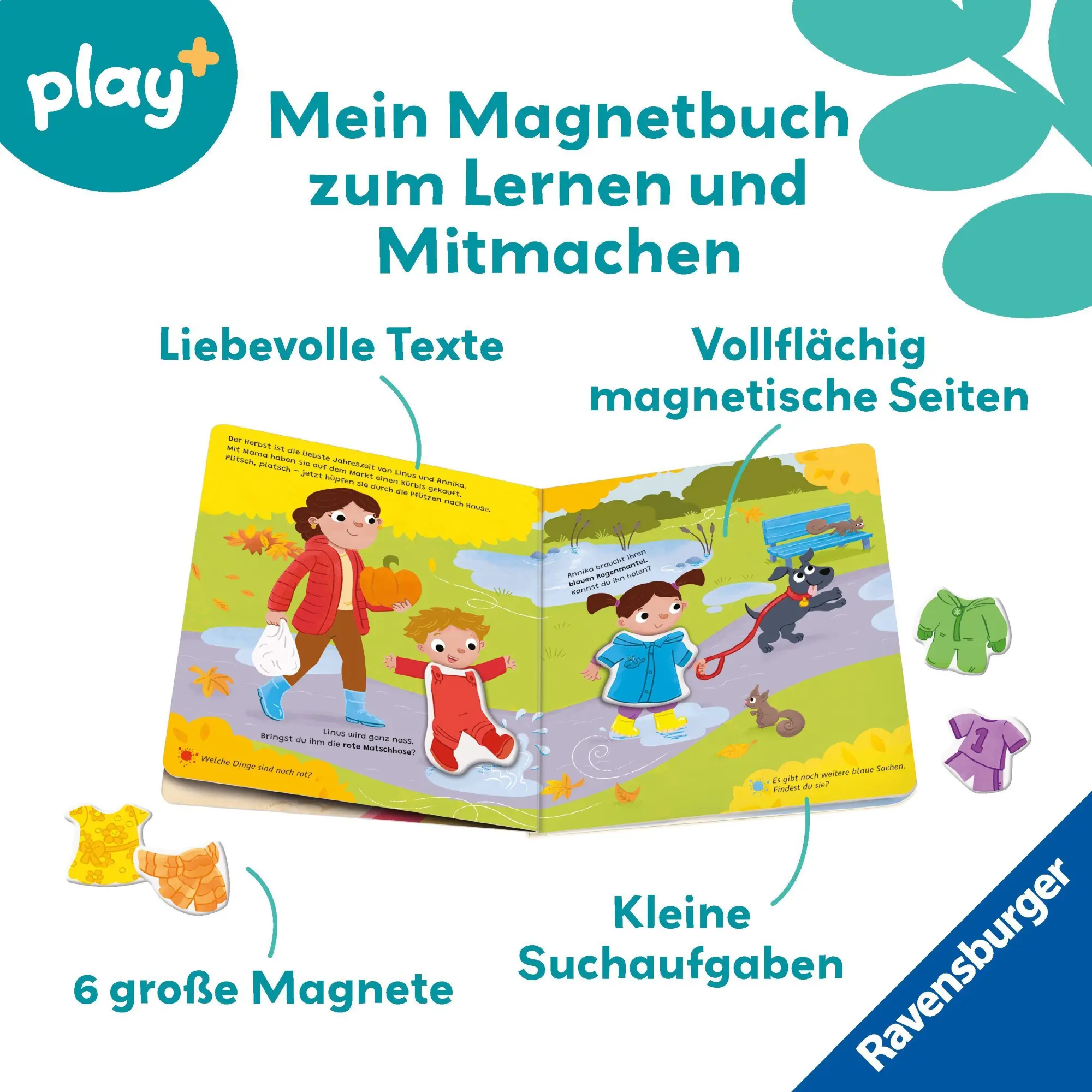 Bild: 9783473456406 | Play+ Mein Spiel mit-Magnetbuch Komm, wir lernen die Farben - ab 18...