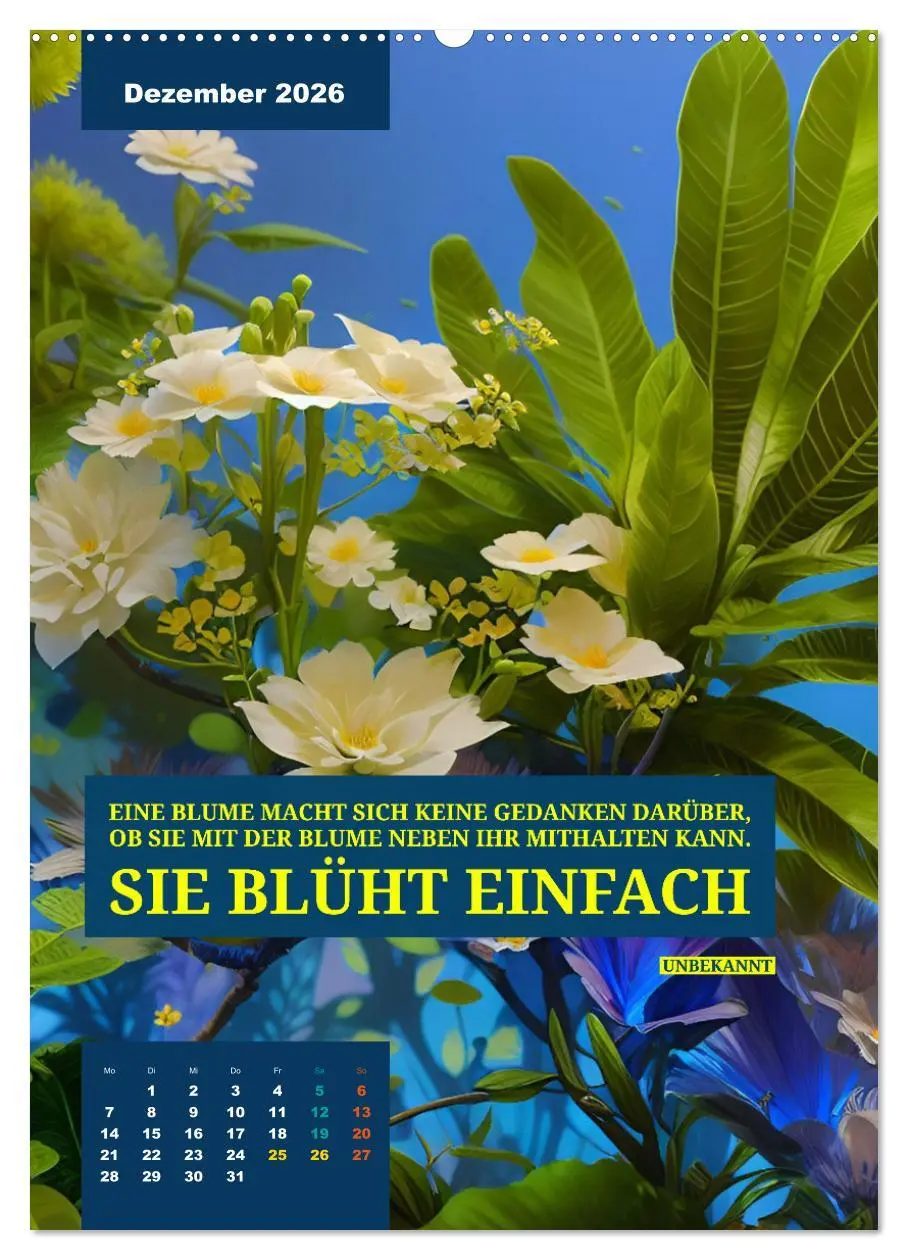 Bild: 9783516326406 | Verrückt nach BLUMEN Artwork - Farben - Zitate (Wandkalender 2026...