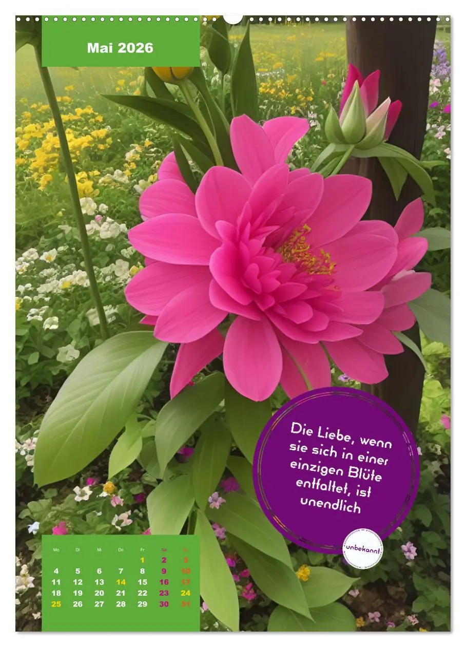 Bild: 9783516326406 | Verrückt nach BLUMEN Artwork - Farben - Zitate (Wandkalender 2026...