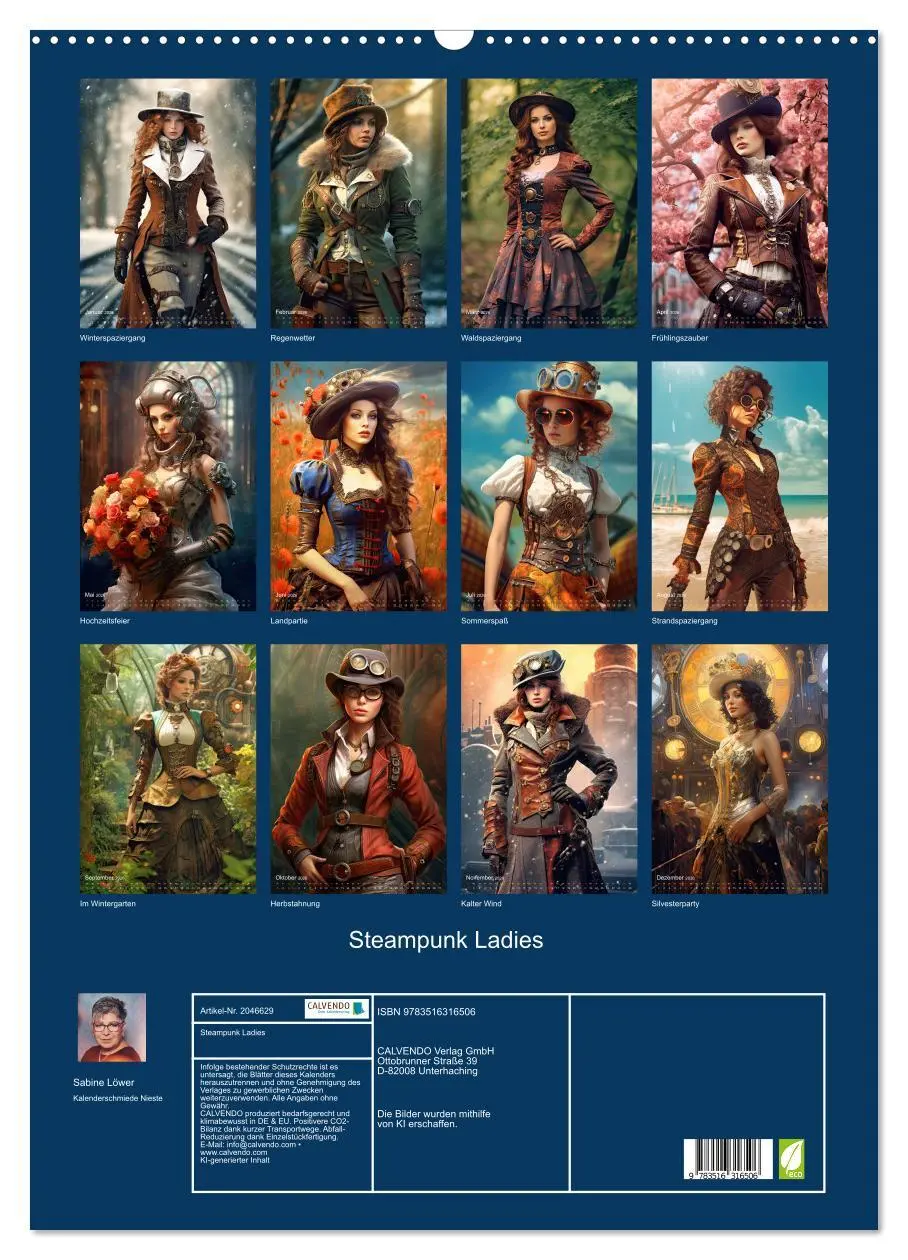 Bild: 9783516316506 | Steampunk Ladies (Wandkalender 2026 DIN A2 hoch), CALVENDO...