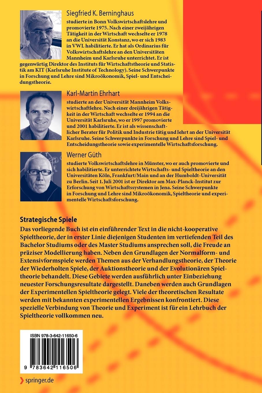 Rückseite: 9783642116506 | Strategische Spiele | Eine Einführung in die Spieltheorie | Buch
