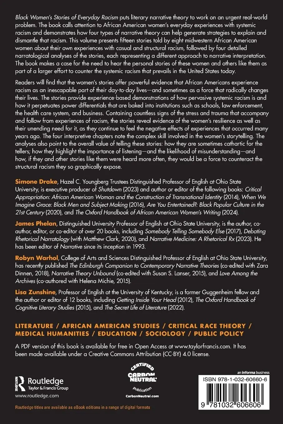 Rückseite: 9781032606606 | Black Women's Stories of Everyday Racism | Simone Drake (u. a.) | Buch