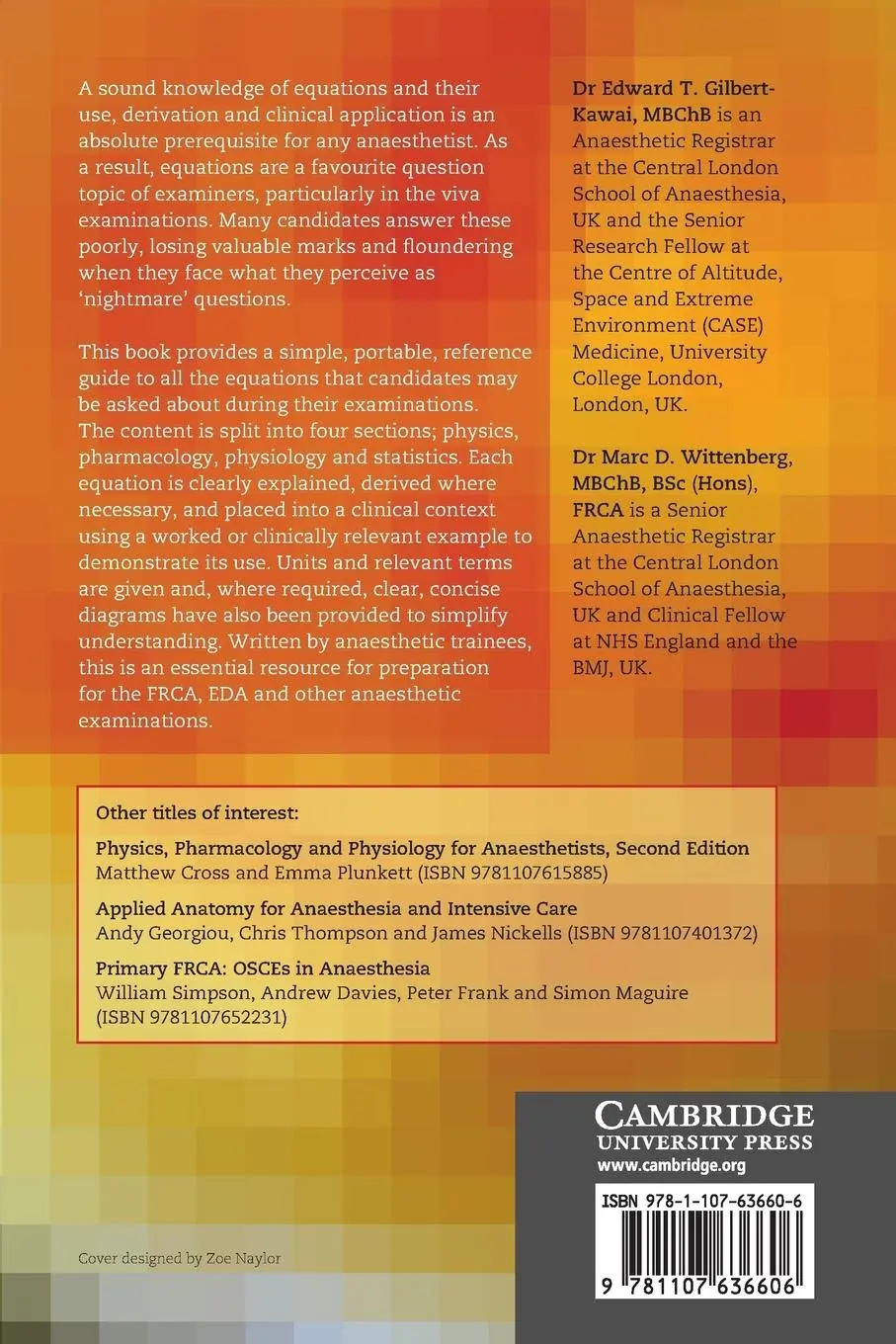 Rückseite: 9781107636606 | Essential Equations for Anaesthesia | Edward Gilbert (u. a.) | Buch Rückseite: 9781107636606 | Essential Equations for Anaesthesia | Edward Gilbert (u. a.) | Buch