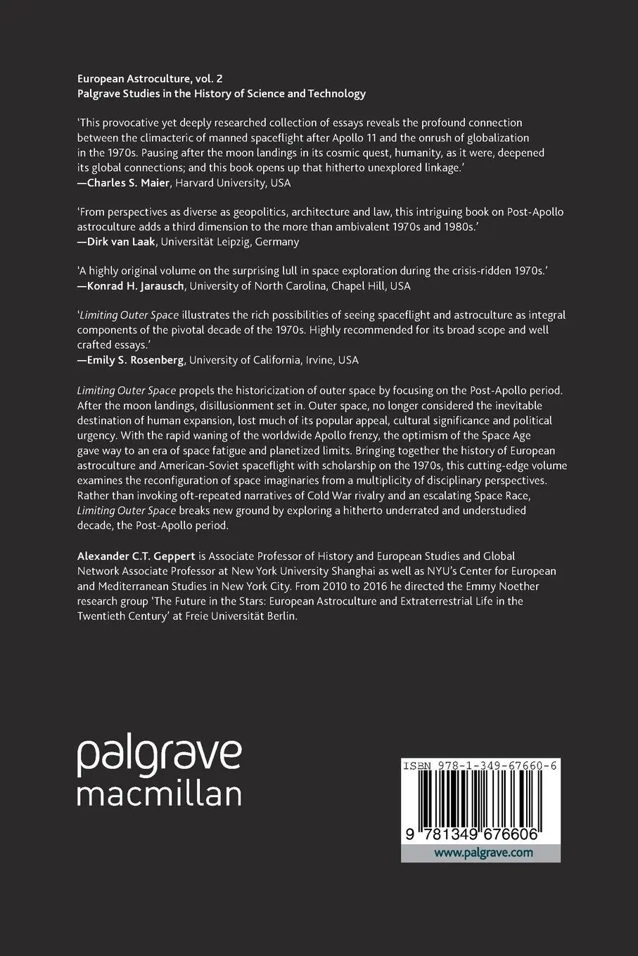 Rückseite: 9781349676606 | Limiting Outer Space | Astroculture After Apollo | Geppert | Buch