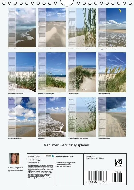 Bild: 9783664816606 | Maritimer Geburtstagsplaner (Wandkalender immerwährend DIN A4 hoch)