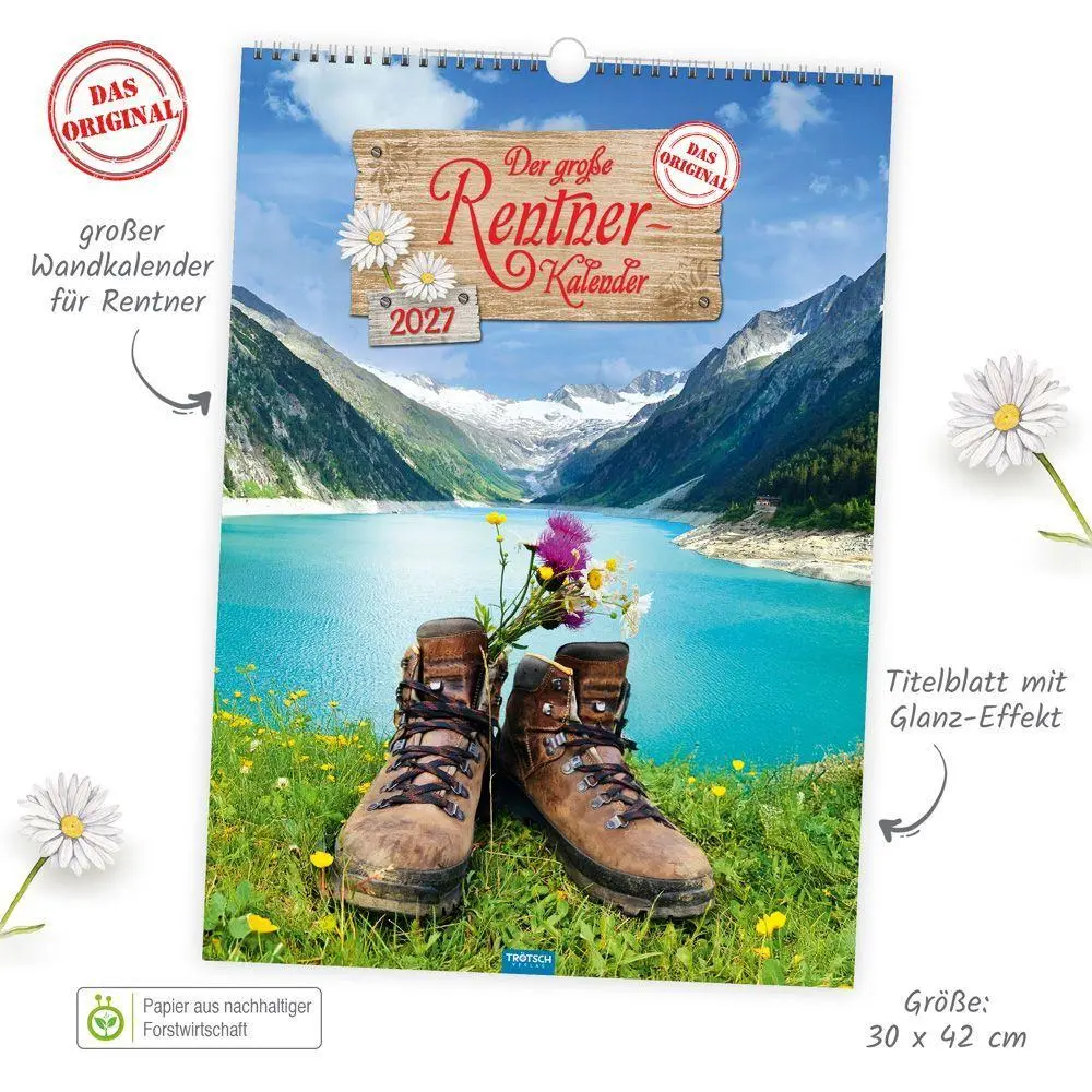 Bild: 9783988026606 | TRÖTSCH - Großbildkalender Der große Rentnerkalender 2027 | KG | 24 S.