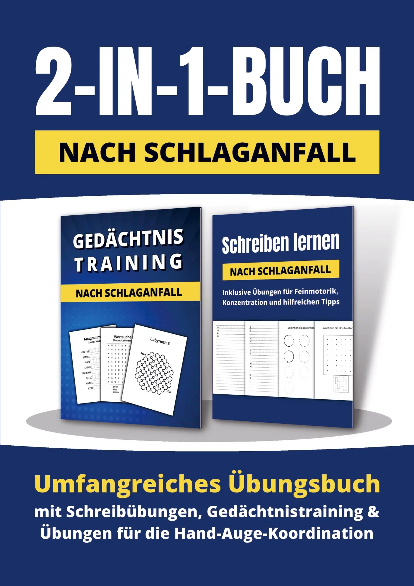 Cover: 9789403846606 | 2-in-1-Buch nach Schlaganfall: Umfangreiches Übungsbuch mit...