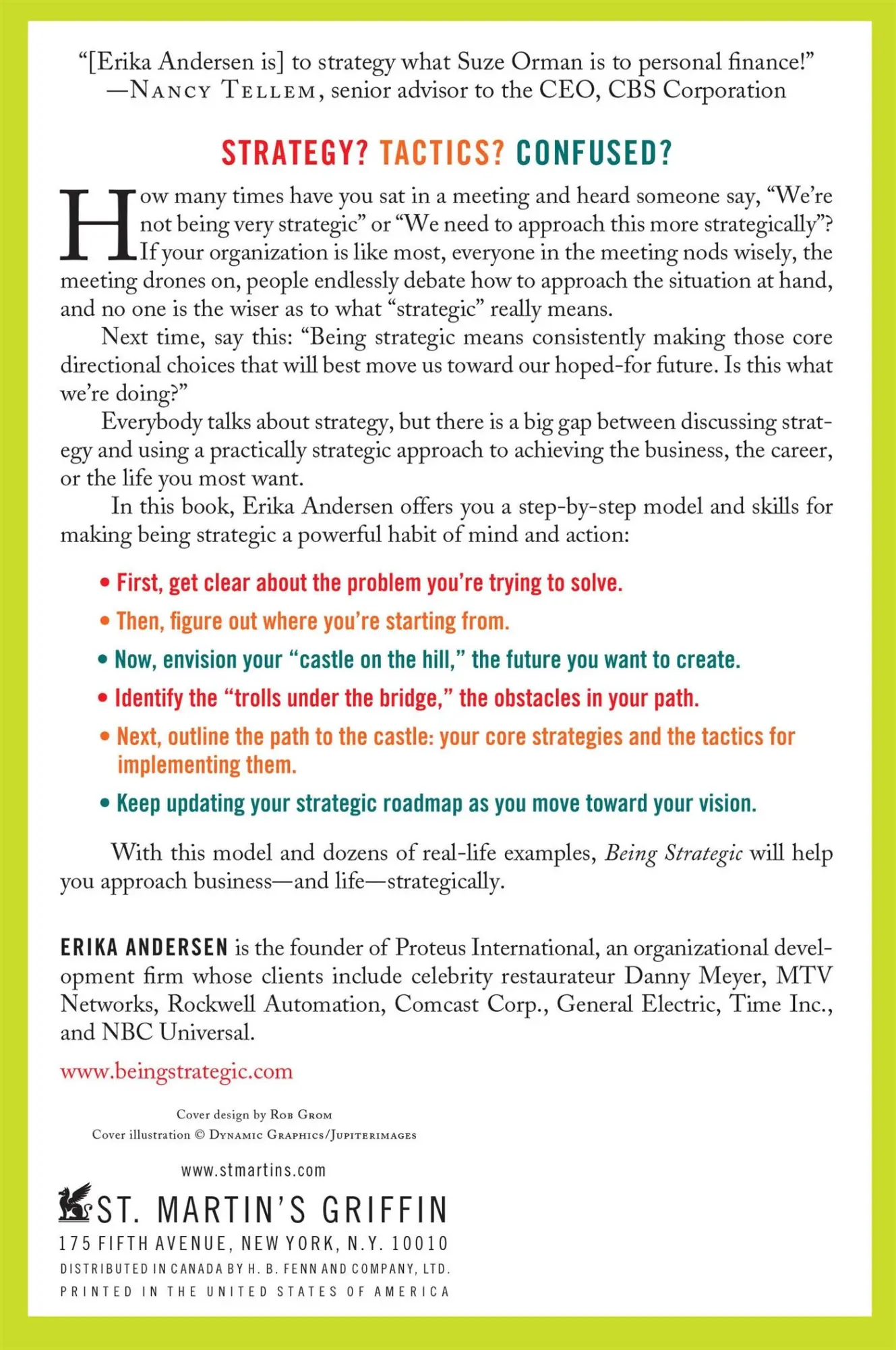 Rückseite: 9780312656706 | Being Strategic | Erika Andersen | Taschenbuch | Englisch | 2010