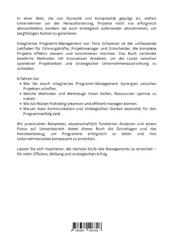 Rückseite: 9783384496706 | Integriertes Programm-Management | Timo Schweizer | Taschenbuch | 2025