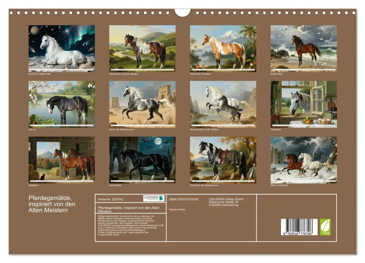 Bild: 9783516776706 | Pferdegemälde, inspiriert von den Alten Meistern (Wandkalender 2027...