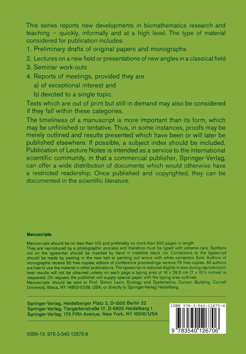 Rückseite: 9783540126706 | Oscillations in Mathematical Biology | J. P. E. Hodgson | Taschenbuch
