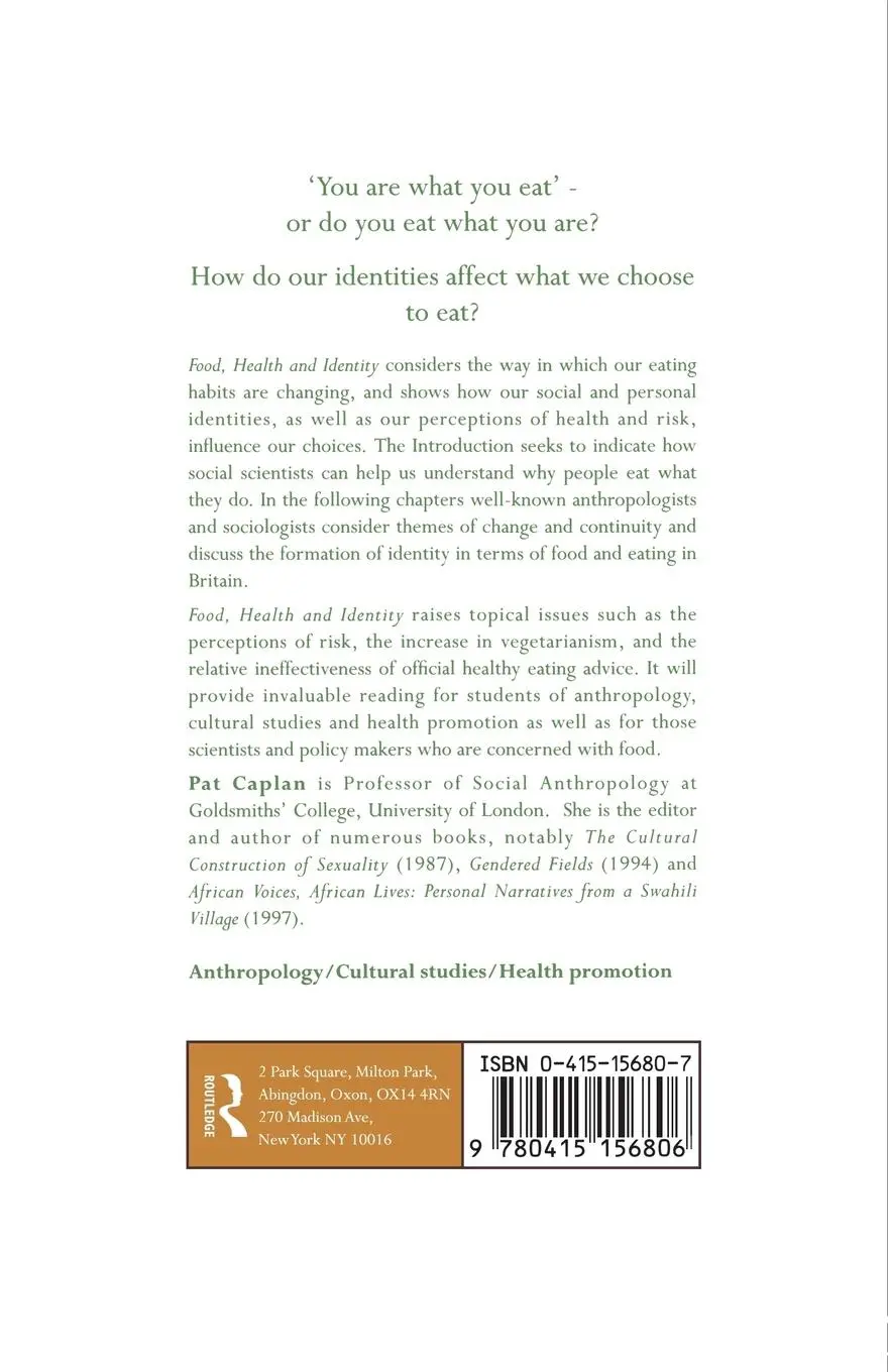 Rückseite: 9780415156806 | Food, Health and Identity | Pat Caplan | Taschenbuch | Englisch | 1997