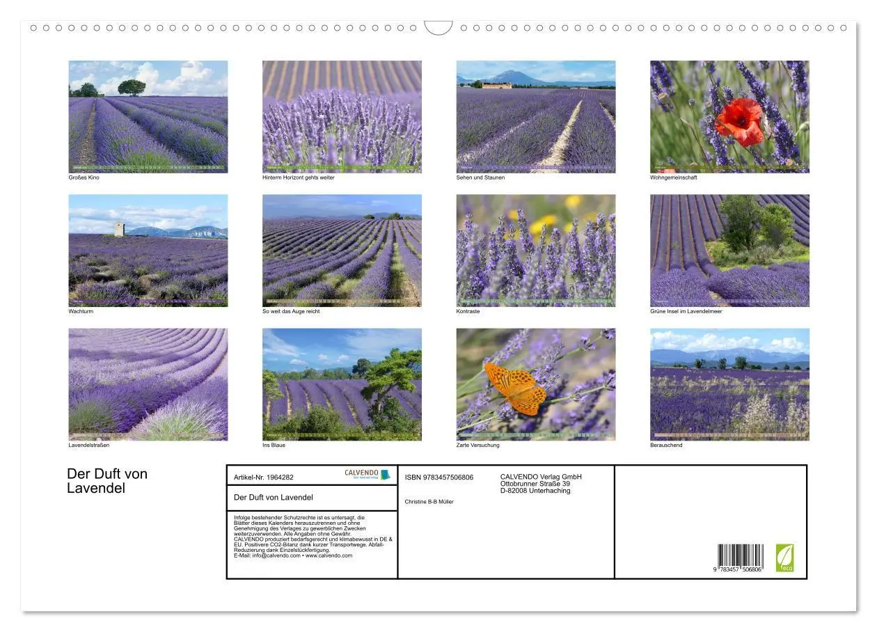 Bild: 9783457506806 | Der Duft von Lavendel (Wandkalender 2026 DIN A2 quer), CALVENDO...