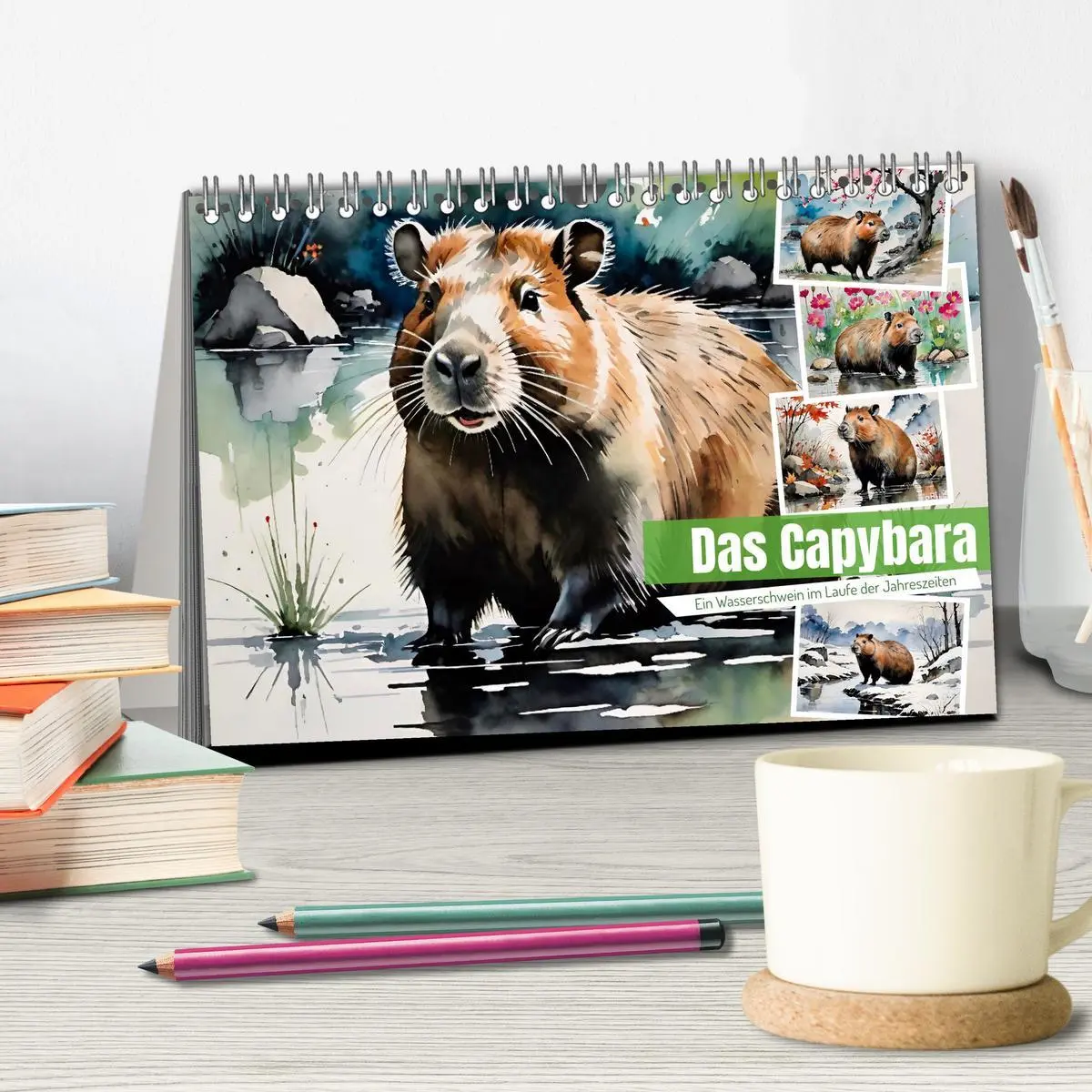 Bild: 9783457816806 | Das Capybara (Tischkalender 2026 DIN A5 quer), CALVENDO Monatskalender