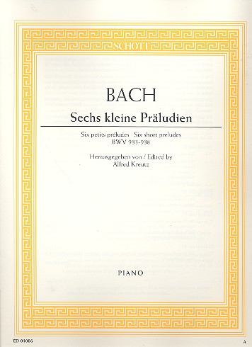 Cover: 9790001086806 | Kleine Preludien(6) Bwv933-938 P | Johann Sebastian Bach | Buch