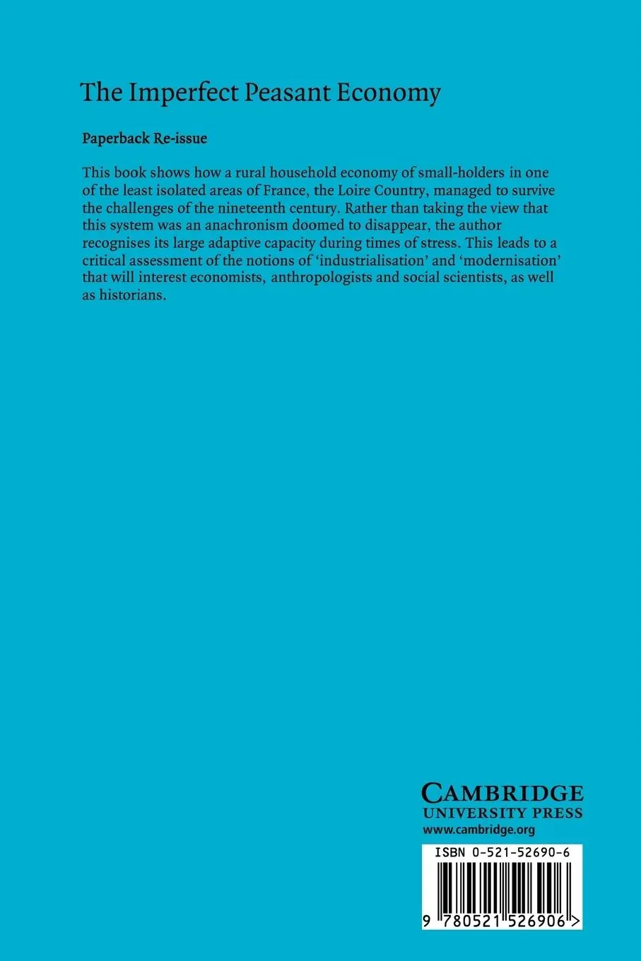 Rückseite: 9780521526906 | The Imperfect Peasant Economy | The Loire Country, 1800 1914 | Dallas