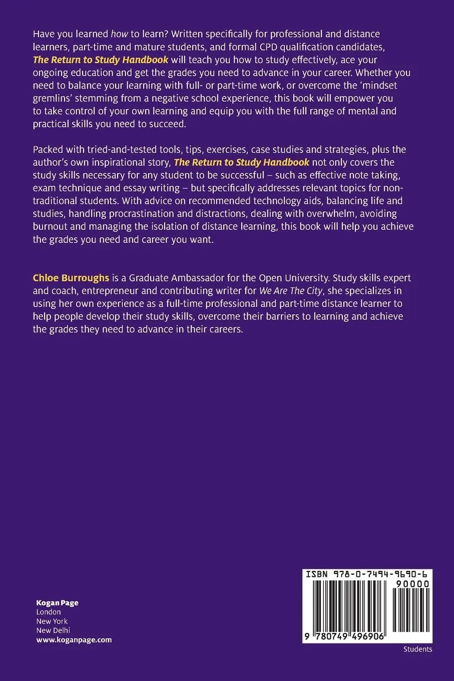 Rückseite: 9780749496906 | Return to Study Handbook | Chloe Burroughs | Taschenbuch | Englisch