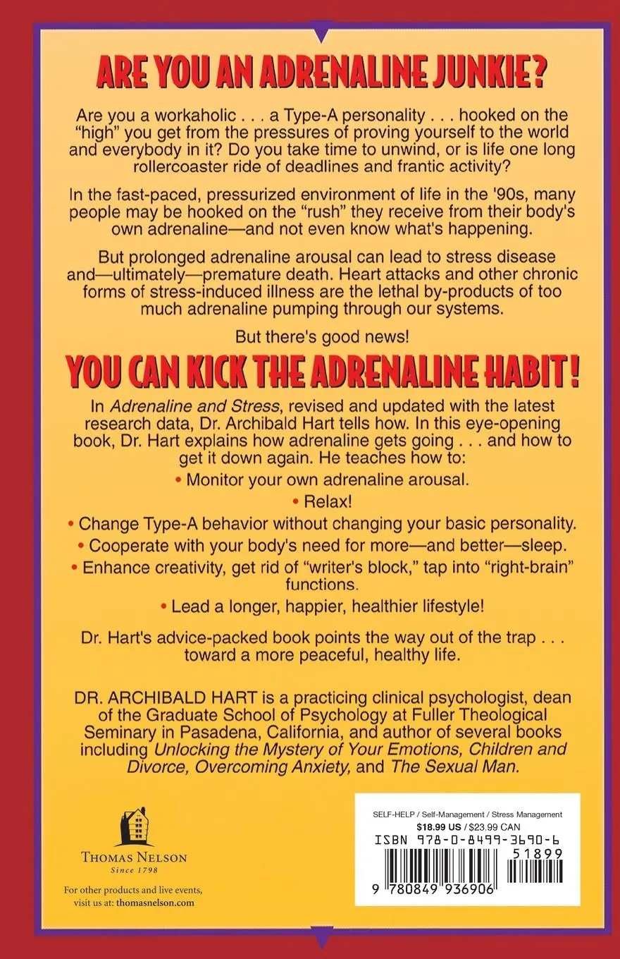 Rückseite: 9780849936906 | Adrenaline &amp; Stress | Archibald D. Hart (u. a.) | Taschenbuch | 1995