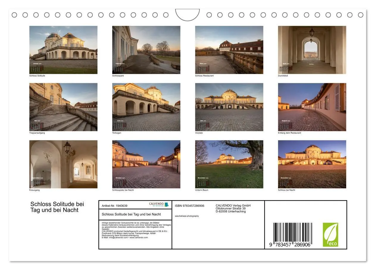 Bild: 9783457286906 | Schloss Solitude bei Tag und bei Nacht (Wandkalender 2026 DIN A4...