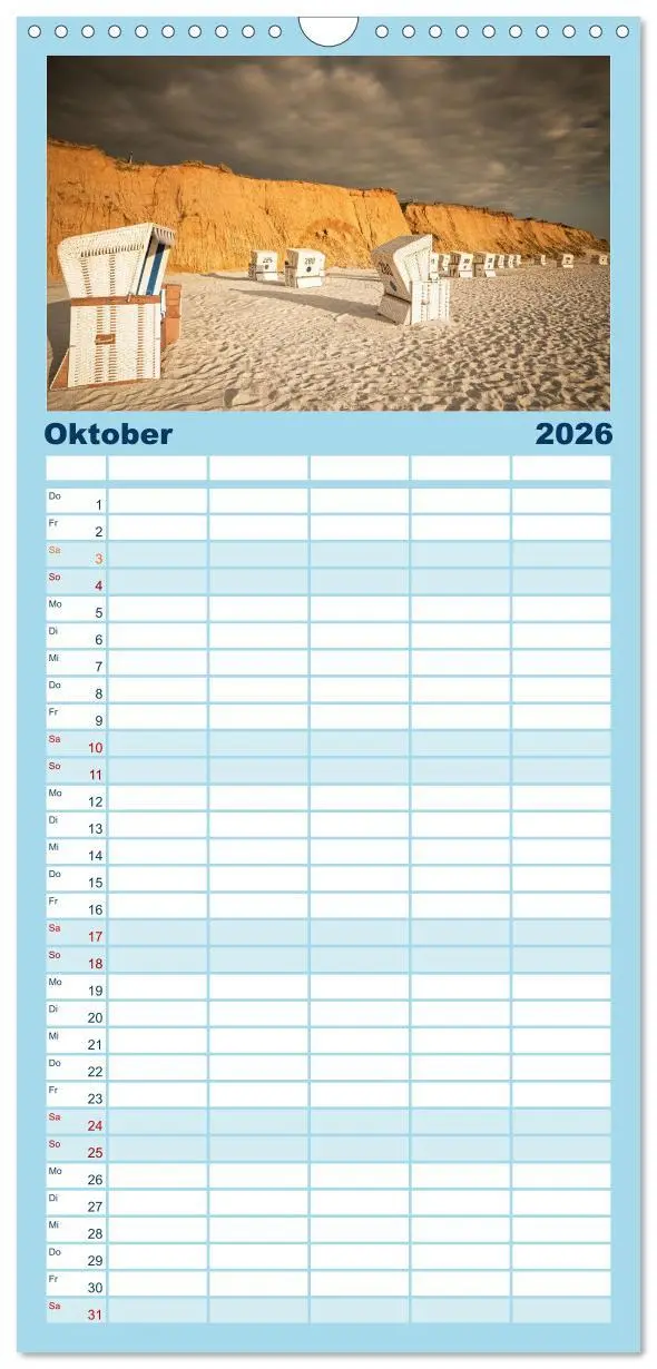 Bild: 9783516516906 | Familienplaner 2026 - Sylter Lichtstimmungen mit 5 Spalten...