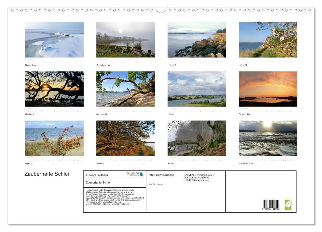 Bild: 9783594046906 | Zauberhafte Schlei (Wandkalender 2027 DIN A2 quer), CALVENDO...