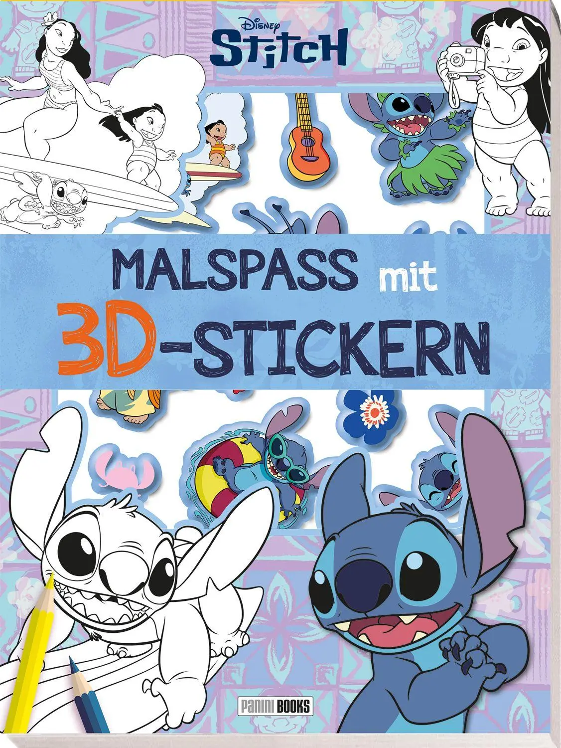 Cover: 9783833246906 | Disney Stitch: Malspaß mit 3D-Stickern | Malblock mit 3D-Stickern