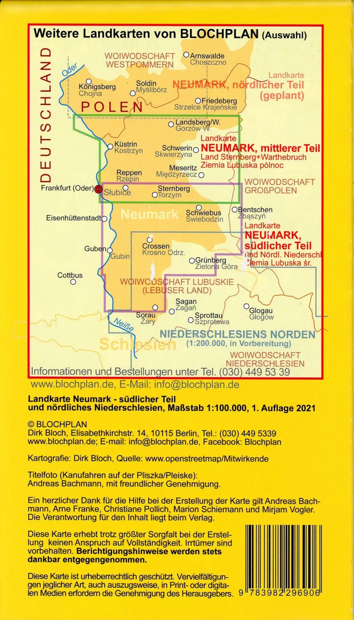 Bild: 9783982296906 | Landkarte Neumark - südlicher Teil 1:100 000 | Dirk Bloch | 2 S.