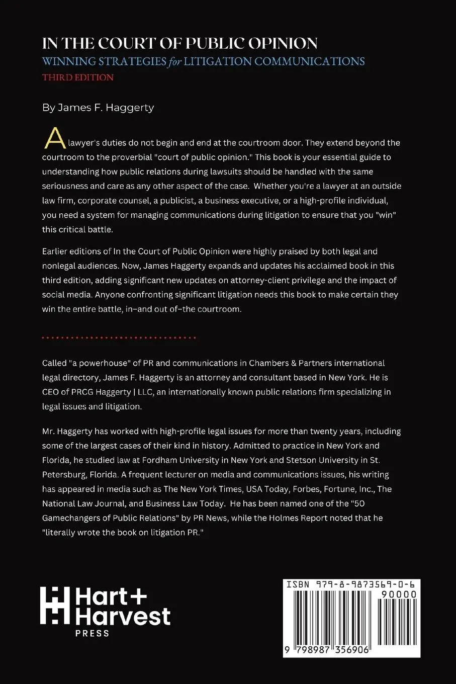 Rückseite: 9798987356906 | In the Court of Public Opinion | James F. Haggerty | Taschenbuch
