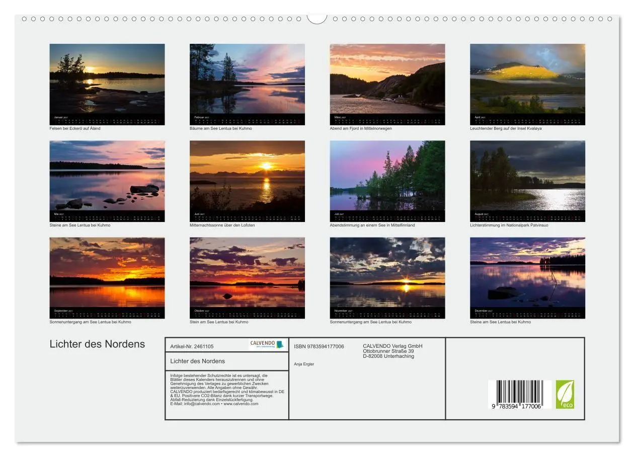 Bild: 9783594177006 | Lichter des Nordens (hochwertiger Premium Wandkalender 2027 DIN A2...