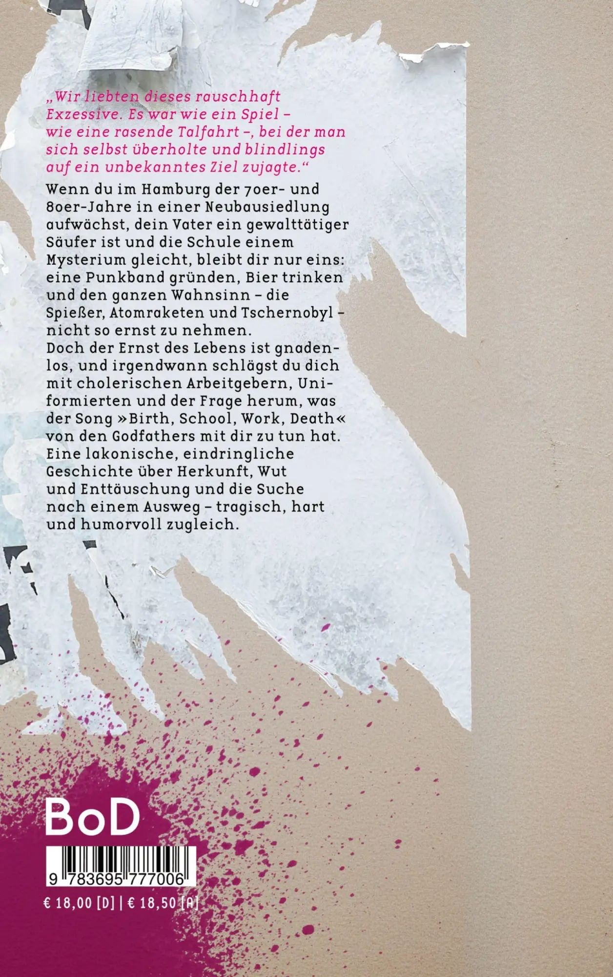 Rückseite: 9783695777006 | Schikane | Literarischer Coming of Age Roman zwischen Punk und Wut