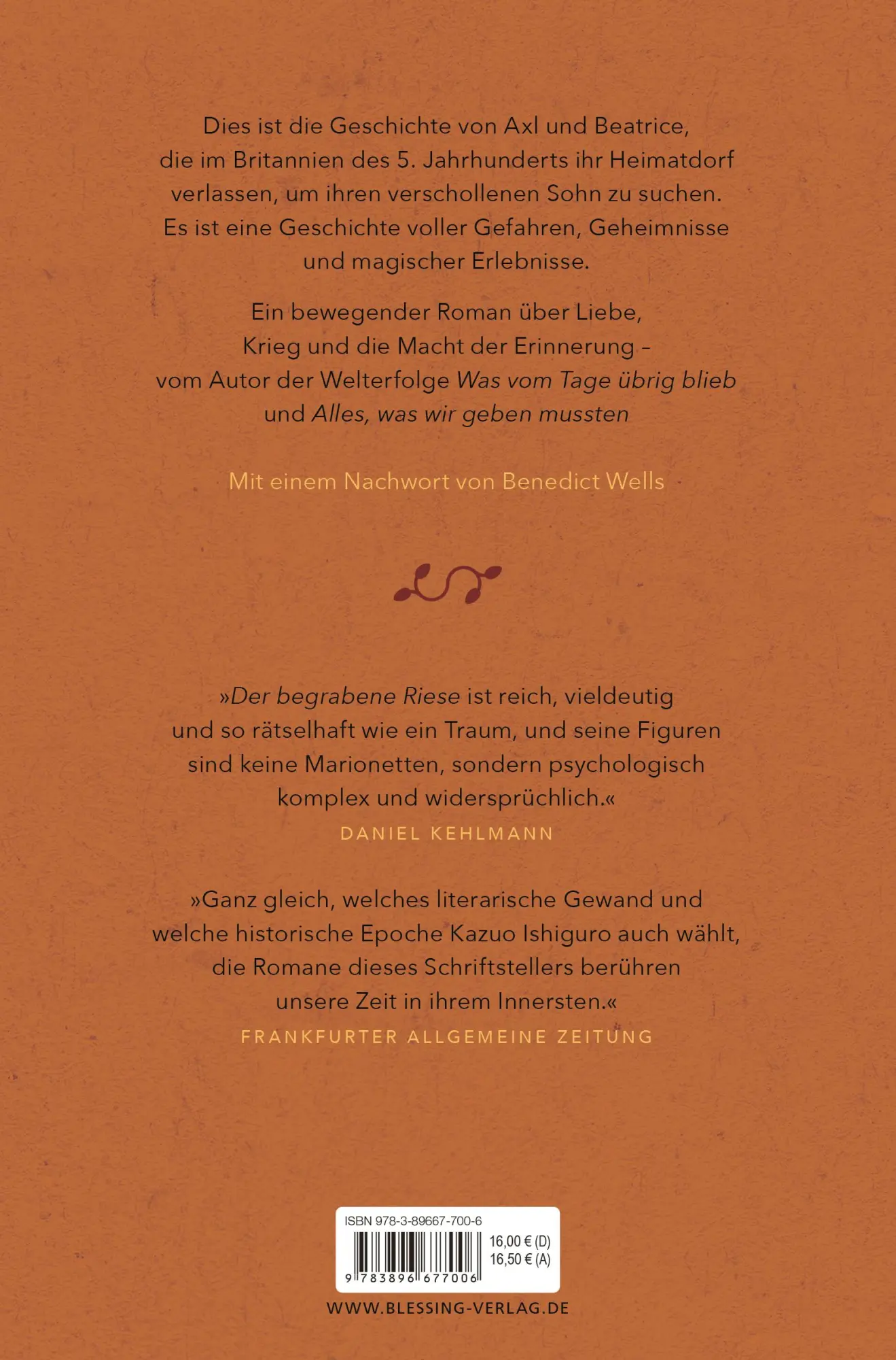 Bild: 9783896677006 | Der begrabene Riese | Roman | Kazuo Ishiguro | Taschenbuch | 416 S.