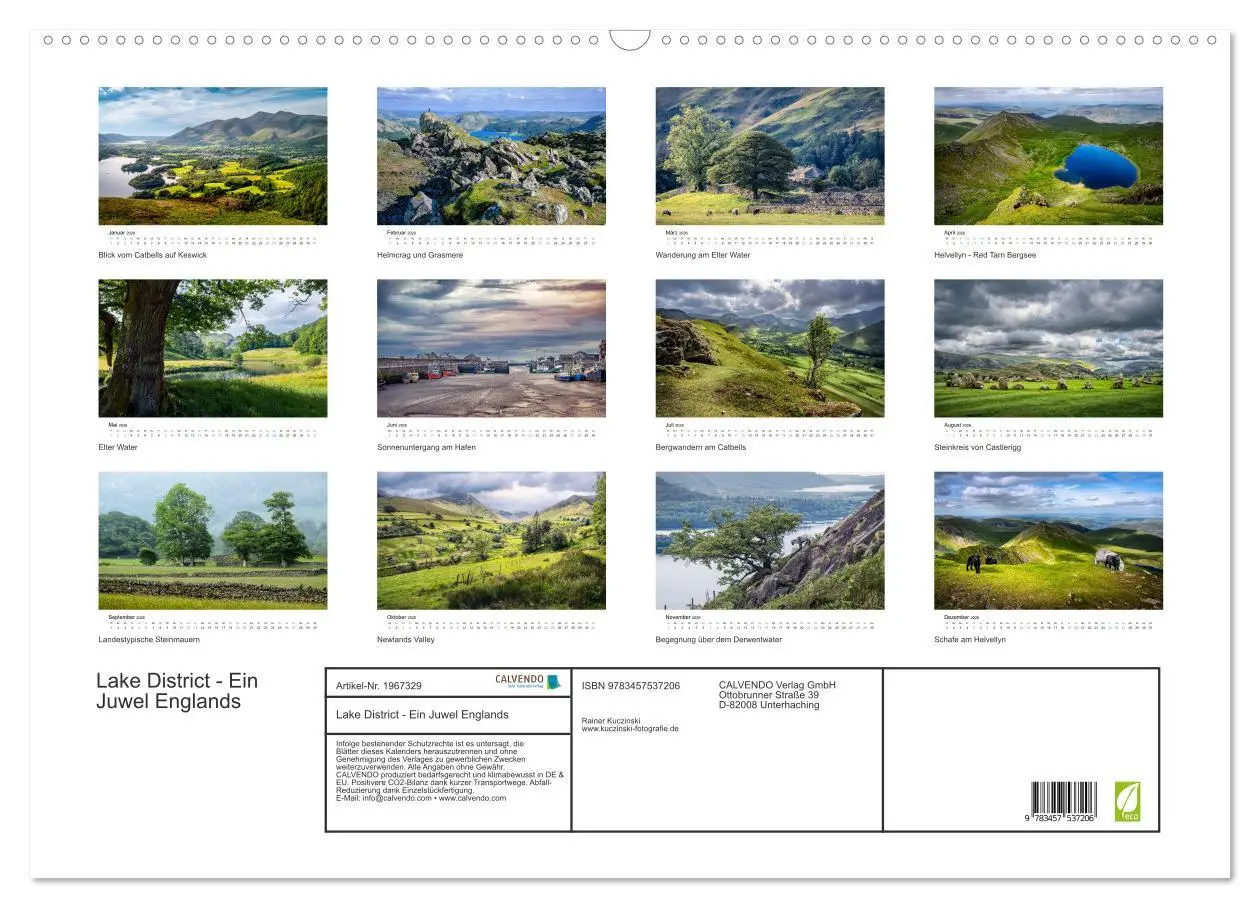 Bild: 9783457537206 | Lake District - Ein Juwel Englands (Wandkalender 2026 DIN A2 quer),...