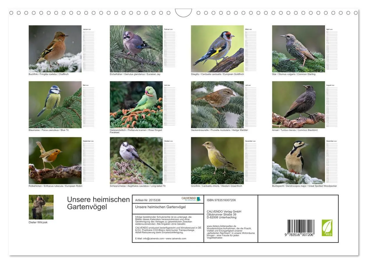 Bild: 9783516007206 | Unsere heimischen Gartenvögel (Wandkalender 2026 DIN A3 quer),...