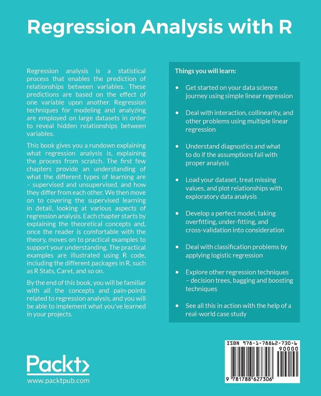 Rückseite: 9781788627306 | Regression Analysis with R | Giuseppe Ciaburro | Taschenbuch | 2018