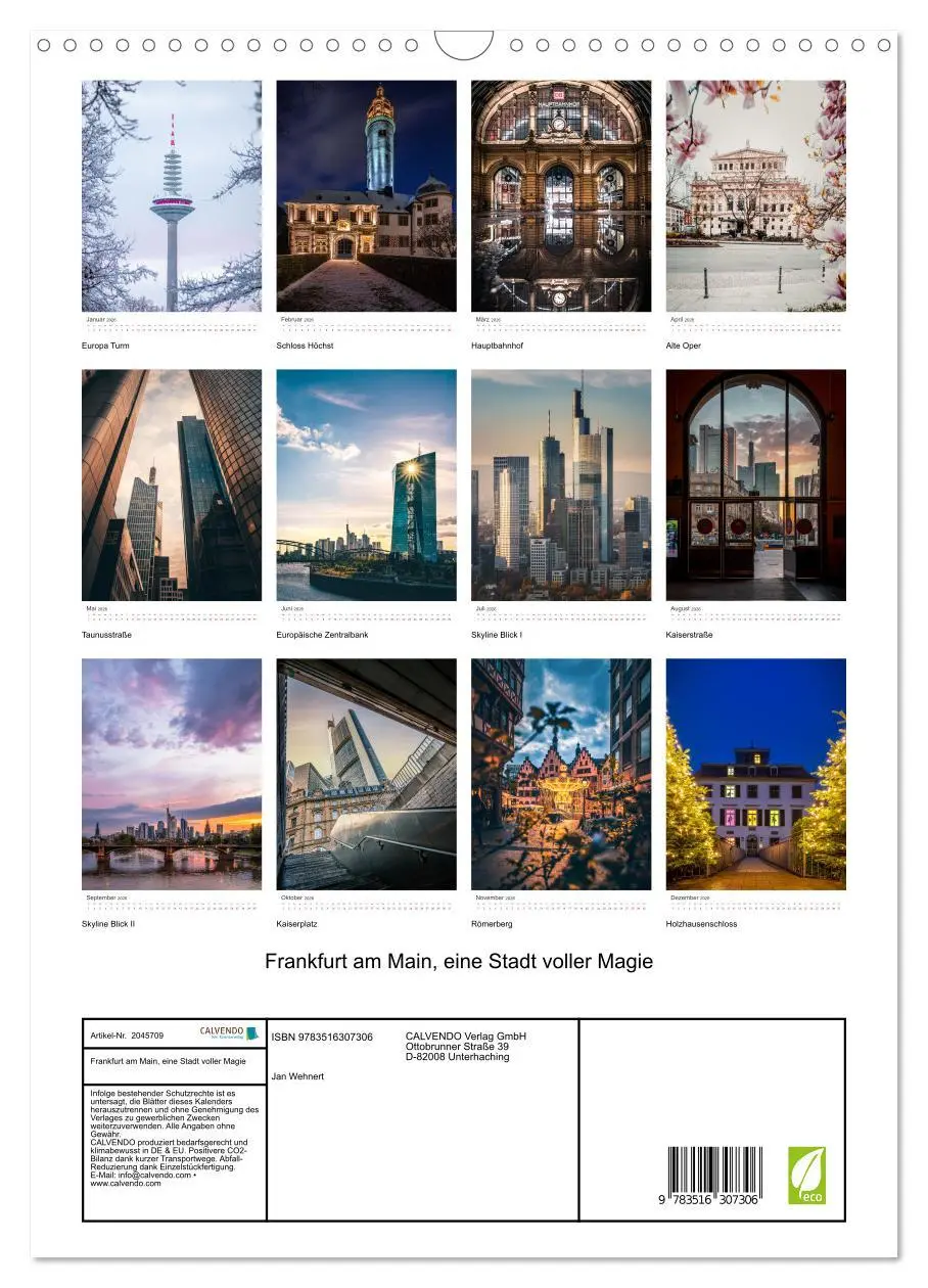 Bild: 9783516307306 | Frankfurt am Main, eine Stadt voller Magie (Wandkalender 2026 DIN...
