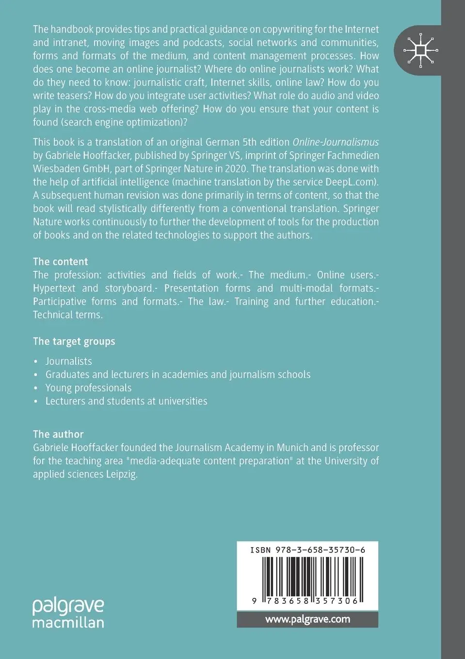 Rückseite: 9783658357306 | Online journalism | Gabriele Hooffacker | Taschenbuch | xii | Englisch