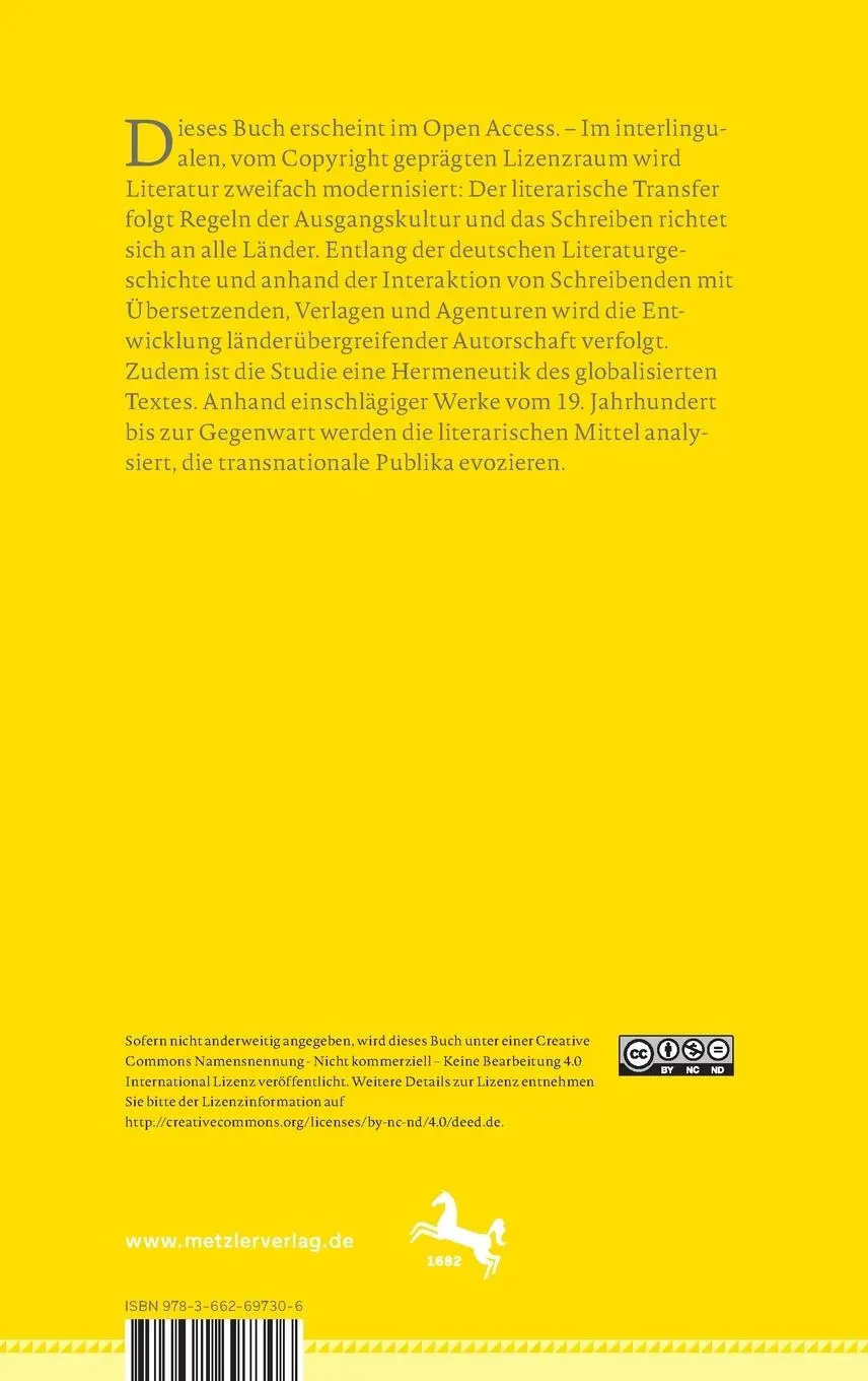 Rückseite: 9783662697306 | Für alle Länder. Deutsche Literatur im interlingualen Lizenzraum | xii