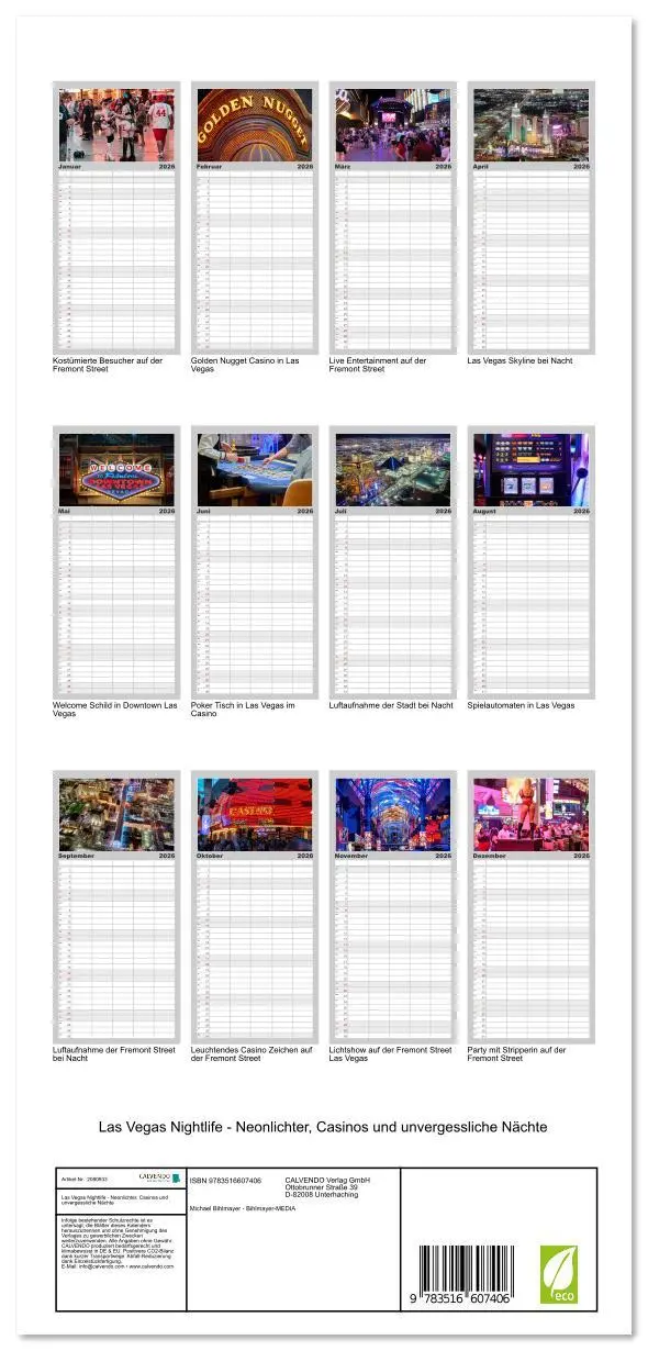 Bild: 9783516607406 | Familienplaner 2026 - Las Vegas Nightlife - Neonlichter, Casinos...
