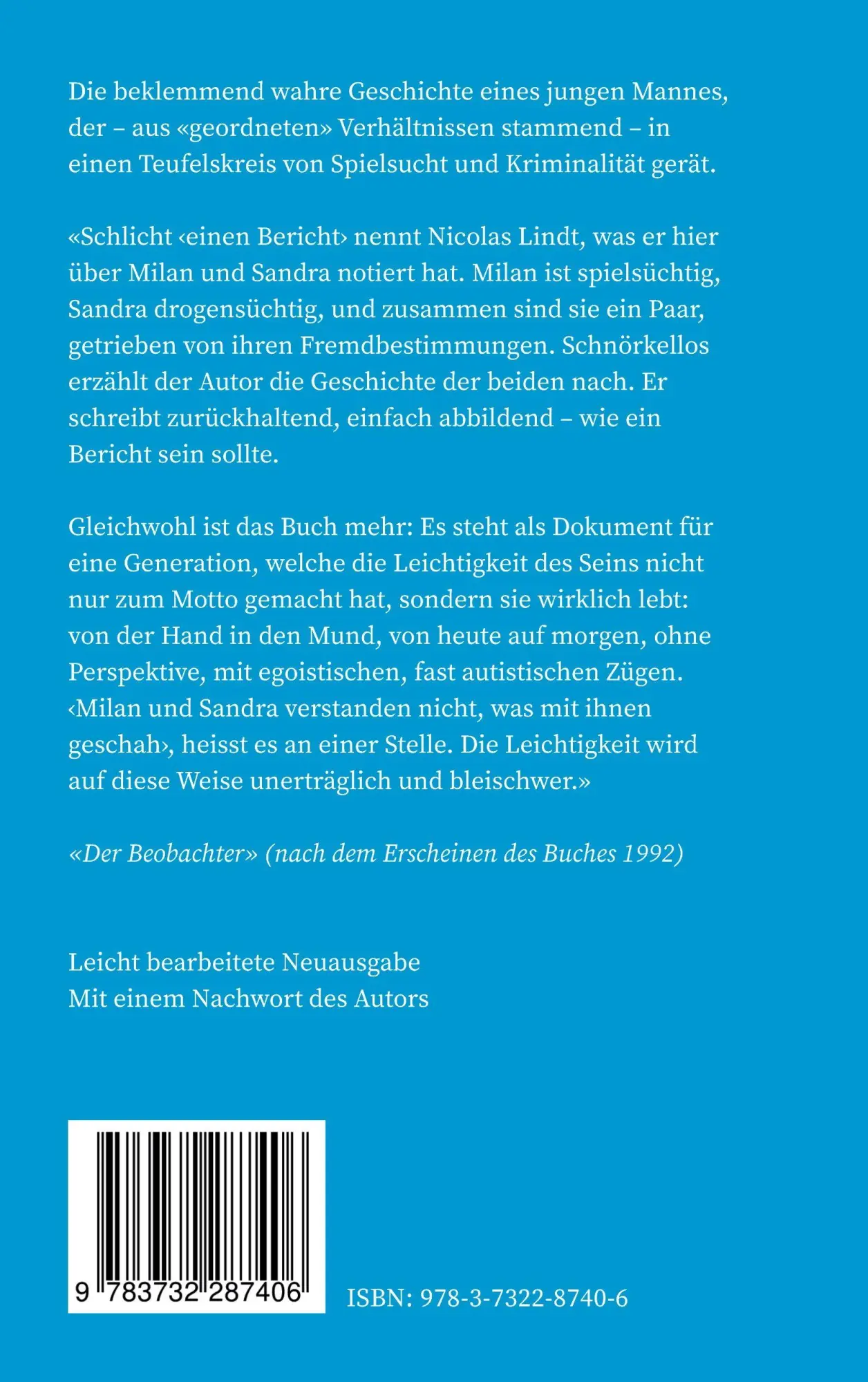 Rückseite: 9783732287406 | Der Spieler von Zürich | Ein Bericht | Nicolas Lindt | Taschenbuch