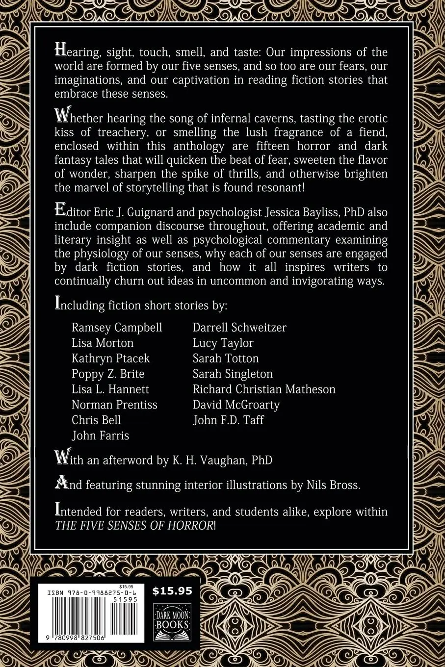 Rückseite: 9780998827506 | The Five Senses of Horror | Eric J. Guignard | Taschenbuch | Englisch