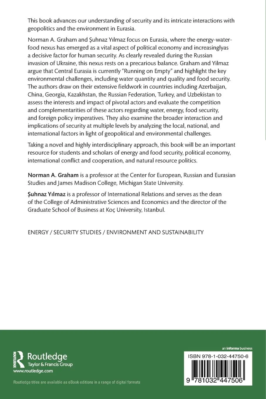 Rückseite: 9781032447506 | Energy, Environment and Geopolitics in Eurasia | Graham (u. a.) | Buch