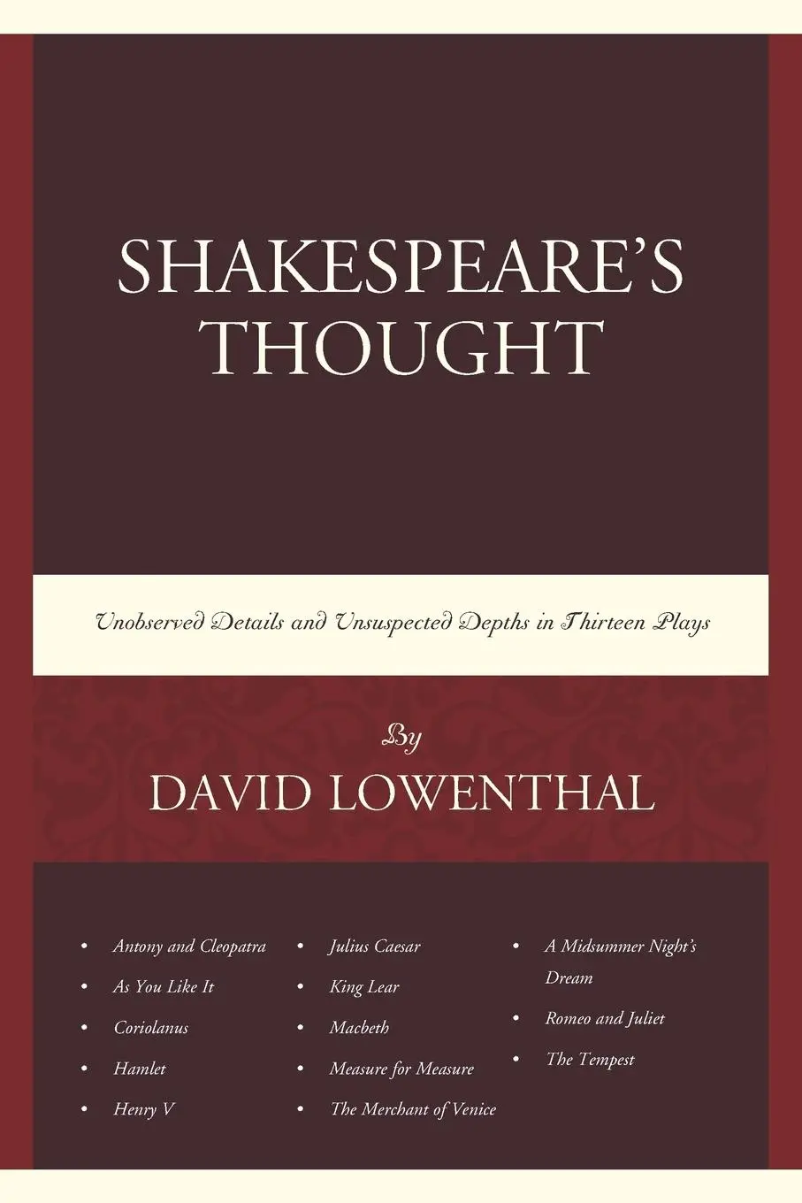 Cover: 9781498537506 | Shakespeare's Thought | David Lowenthal | Taschenbuch | Englisch