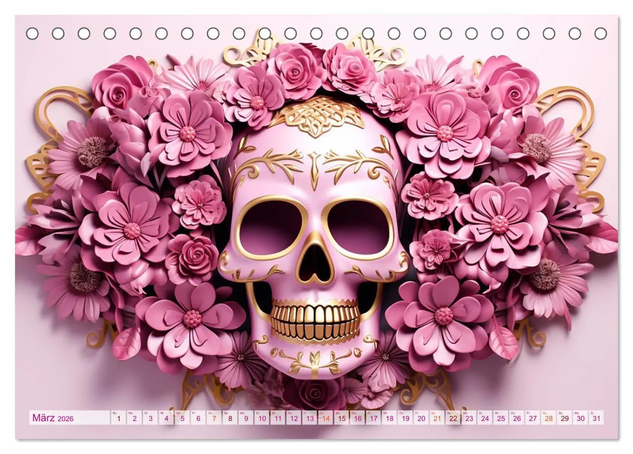 Bild: 9783457507506 | Skull Flower - Totenkopf ART (Tischkalender 2026 DIN A5 quer),...