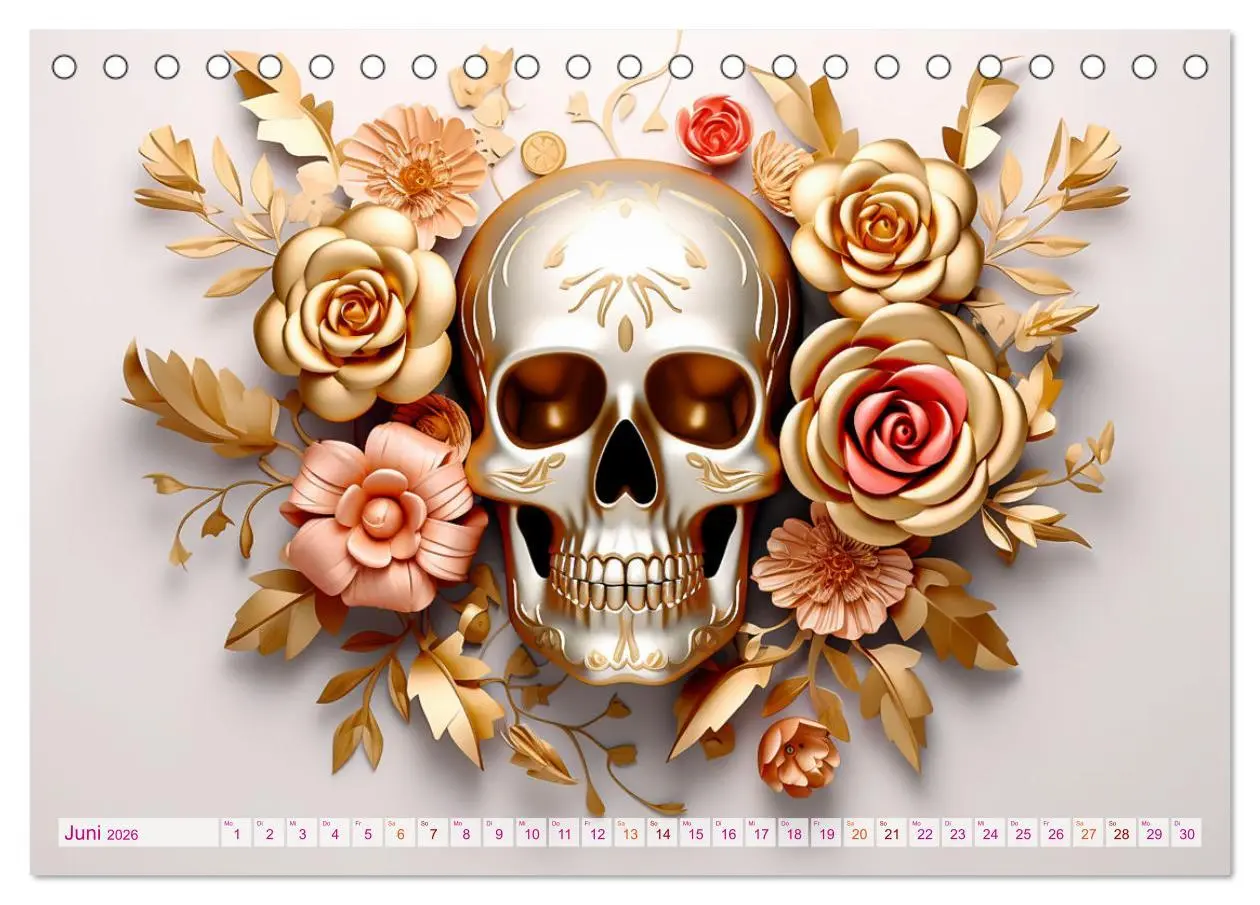 Bild: 9783457507506 | Skull Flower - Totenkopf ART (Tischkalender 2026 DIN A5 quer),...