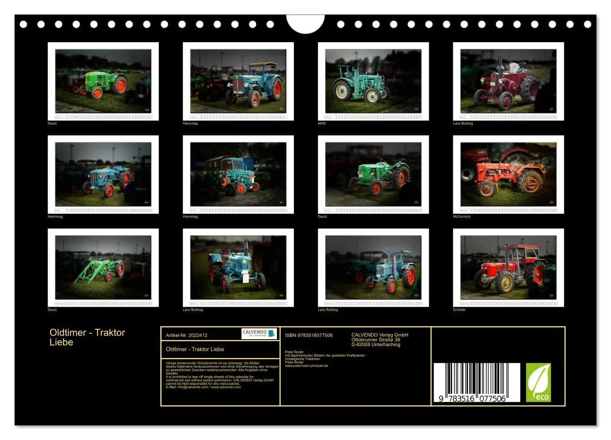 Bild: 9783516077506 | Oldtimer - Traktor Liebe (Wandkalender 2026 DIN A4 quer), CALVENDO...
