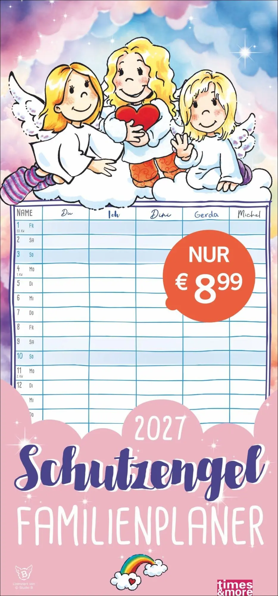 Cover: 9783756417506 | times&amp;more Schutzengel Familienplaner 2027 | Heye | Kalender | 13 S.