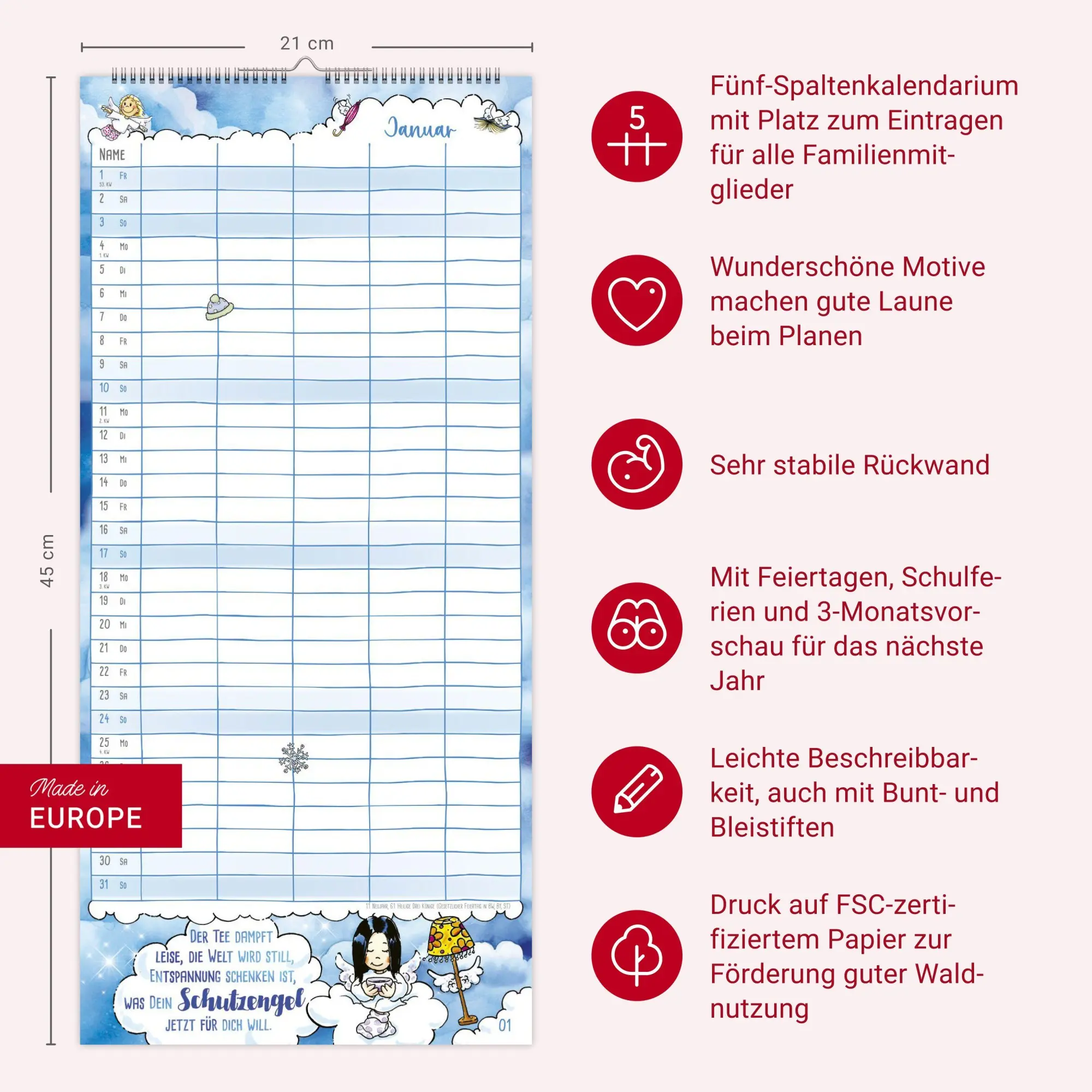 Bild: 9783756417506 | times&amp;more Schutzengel Familienplaner 2027 | Heye | Kalender | 13 S.