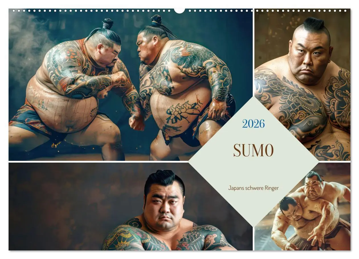 Cover: 9783457427606 | Sumo - Japans schwere Ringer (Wandkalender 2026 DIN A2 quer),...