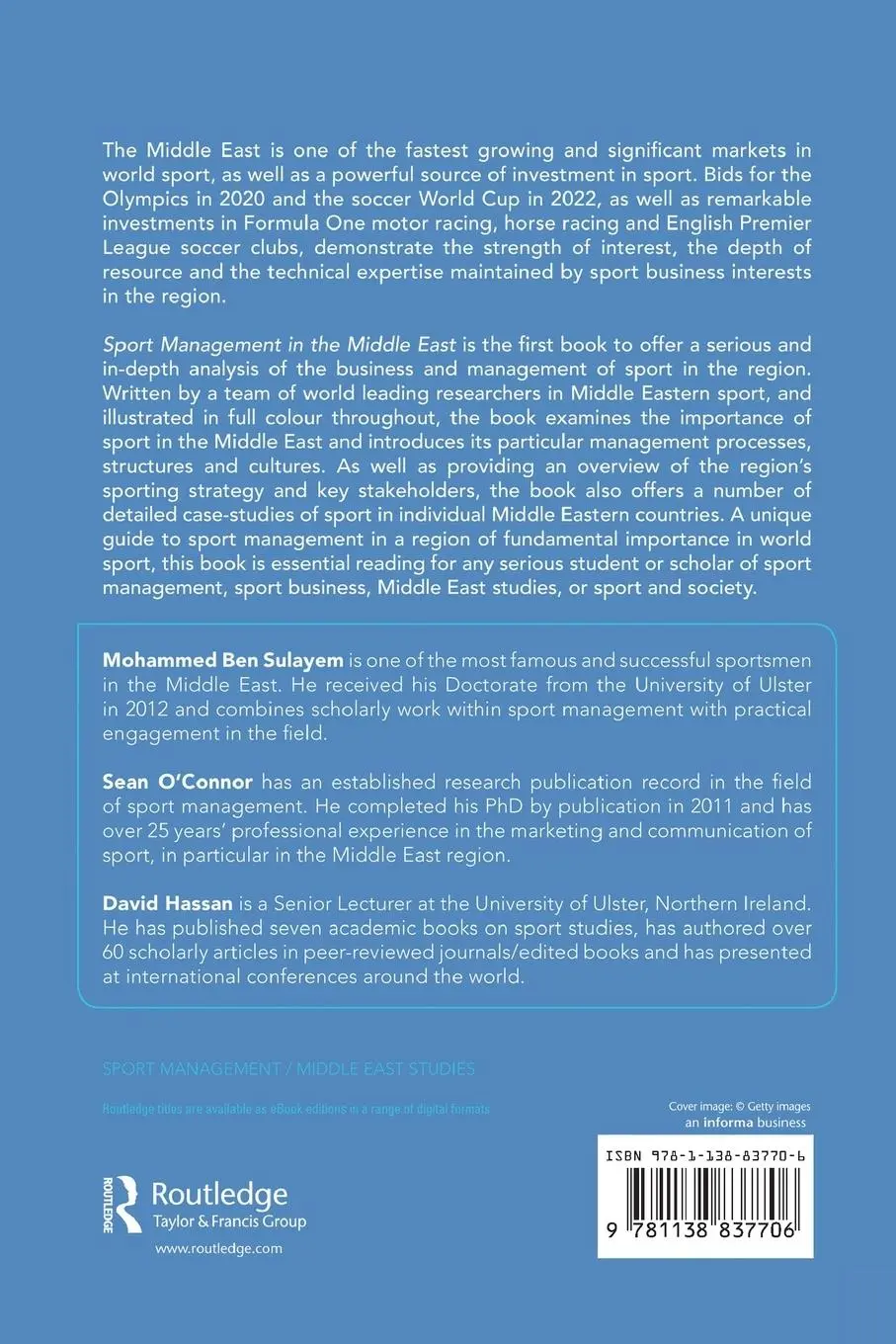 Rückseite: 9781138837706 | Sport Management in the Middle East | A Case Study Analysis | Buch